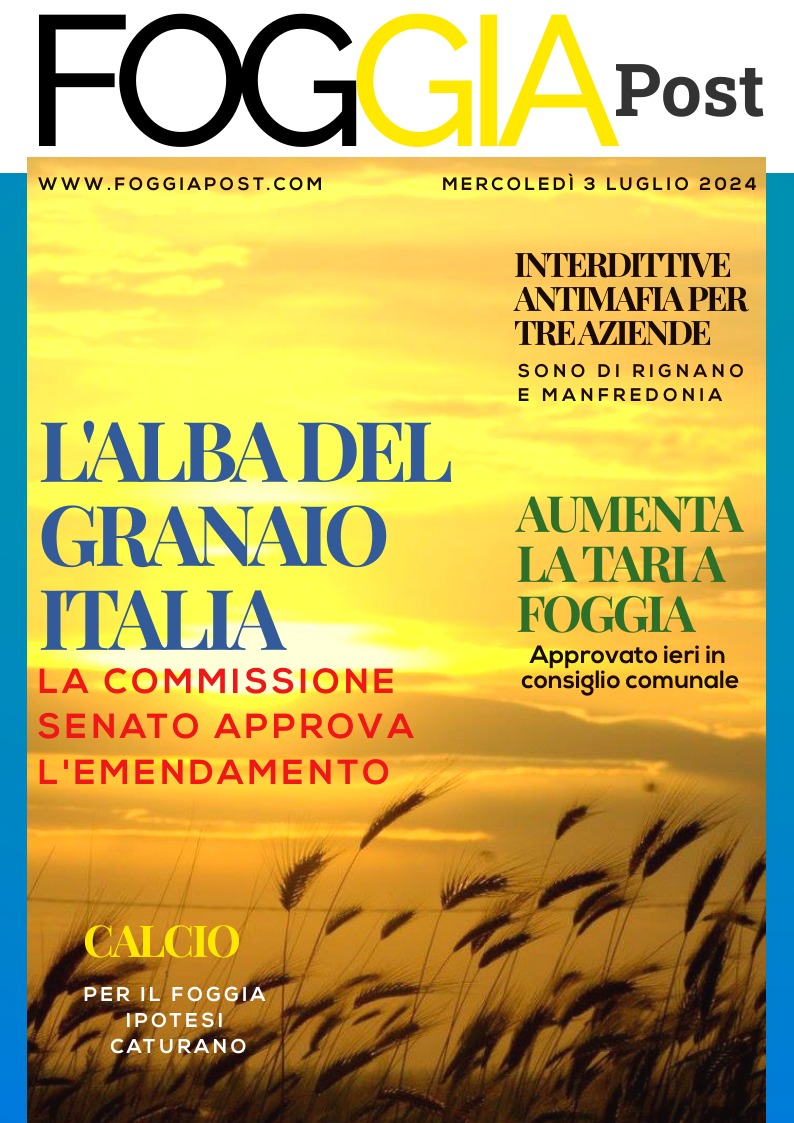 Foggia Post 3 luglio 2024. Sfoglia gratuitamente il giornale