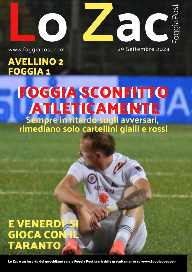 Lo Zac del 29 settembre 2024. Avellino – Foggia. Sfoglia gratuitamente il giornale