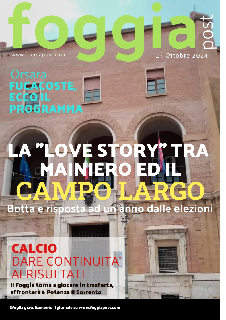 Foggia 23 ottobre 2024. Sfoglia gratuitamente il giornale