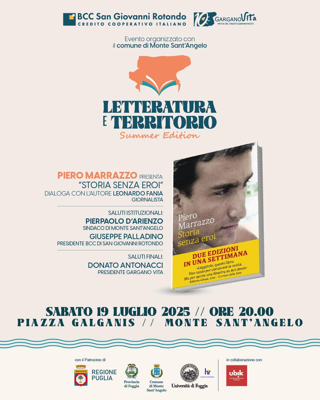 Piero Marrazzo a Monte Sant’Angelo per la rassegna della BCC “Letteratura e Territorio”
