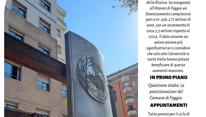 Foggia Post 1 settembre 2025. Sfoglia gratuitamente il giornale