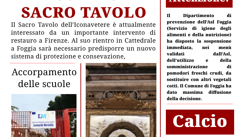 Foggia Post 8 ottobre 2026. Al suo ritorno in Cattedrale il Sacro Tavolo dovrà essere più “protetto”