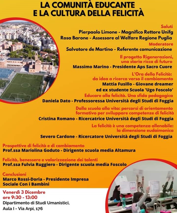 RiGenerAzioni presenta il Patto Educativo per il Rione Candelaro.  Venerdì 3 dicembre presso il Dipartimento degli Studi Umanistici dell’Università di Foggia.