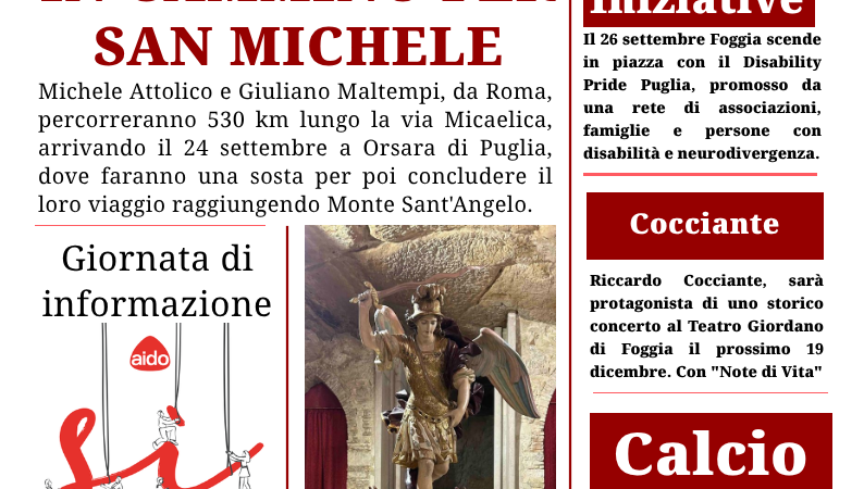 Foggia Post 22 Settembre 2026. In cammino per San Michele