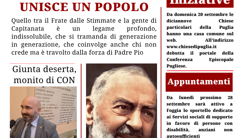 Foggia Post 23 settembre 2026. Il richiamo di San Pio