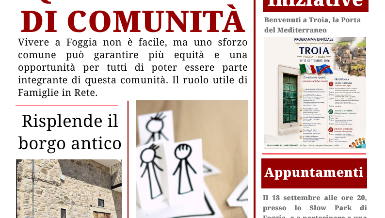 Foggia Post 10 Settembre 2026. La comunità fa rete per superare le difficoltà