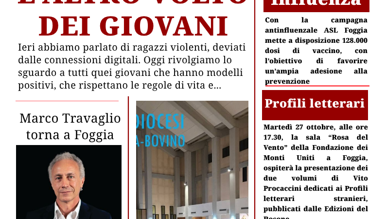 Foggia Post 23 ottobre 2026. L’altro volto (positivo) dei giovani