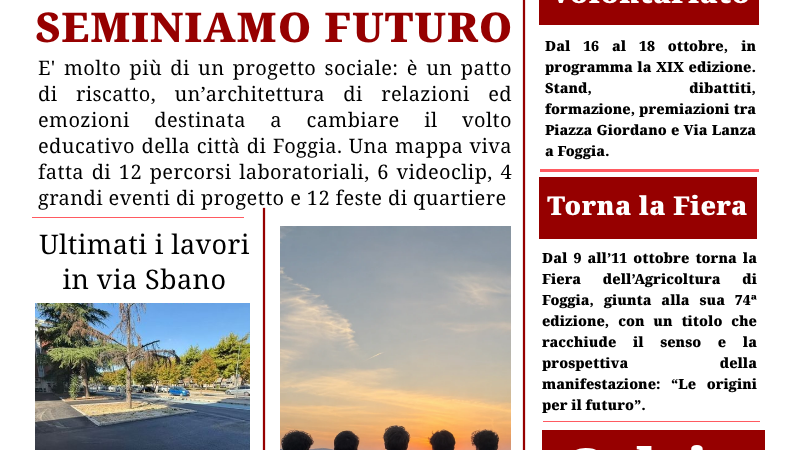 Foggia Post 5 ottobre 2026. Un progetto sociale per Foggia