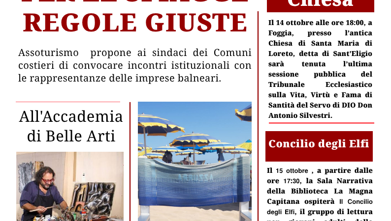 Foggia Post 13 ottobre 2026. Regole giuste per le concessioni demaniali